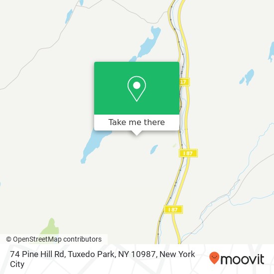 Mapa de 74 Pine Hill Rd, Tuxedo Park, NY 10987