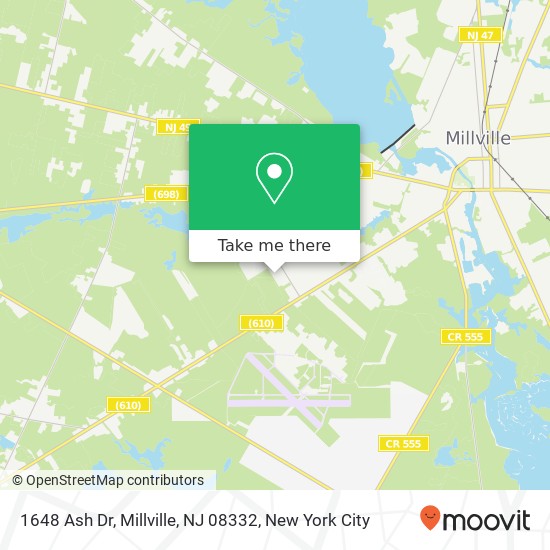 Mapa de 1648 Ash Dr, Millville, NJ 08332