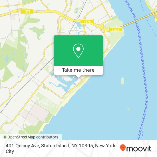 Mapa de 401 Quincy Ave, Staten Island, NY 10305