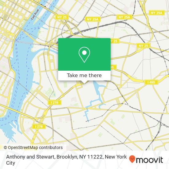 Mapa de Anthony and Stewart, Brooklyn, NY 11222