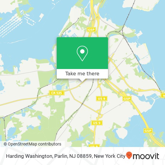 Mapa de Harding Washington, Parlin, NJ 08859