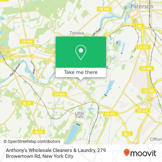 Mapa de Anthony's Wholesale Cleaners & Laundry, 279 Browertown Rd