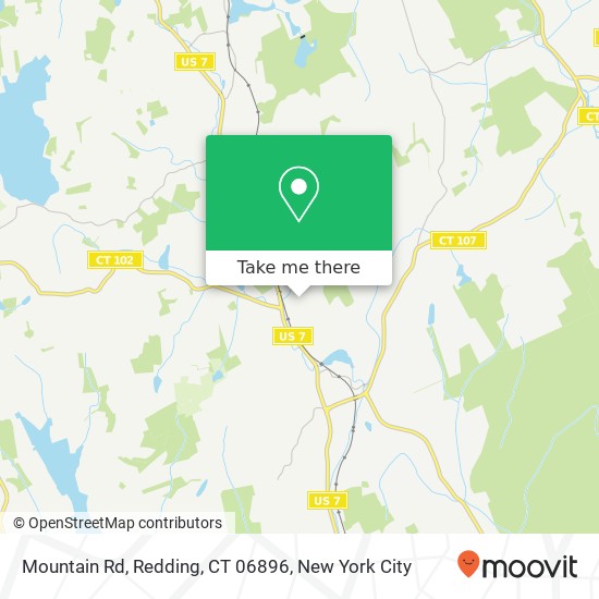 Mapa de Mountain Rd, Redding, CT 06896