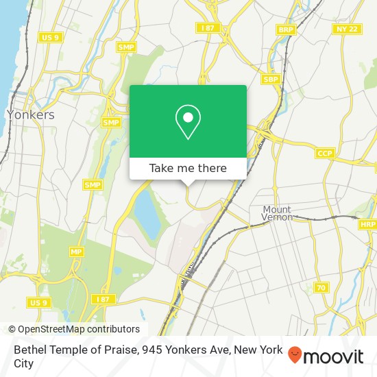 Bethel Temple of Praise, 945 Yonkers Ave map