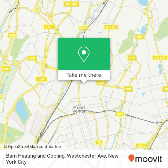Bam Heating and Cooling, Westchester Ave map