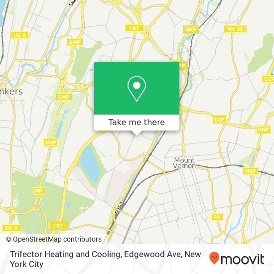 Trifector Heating and Cooling, Edgewood Ave map