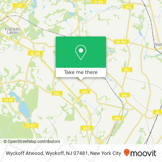 Mapa de Wyckoff Atwood, Wyckoff, NJ 07481