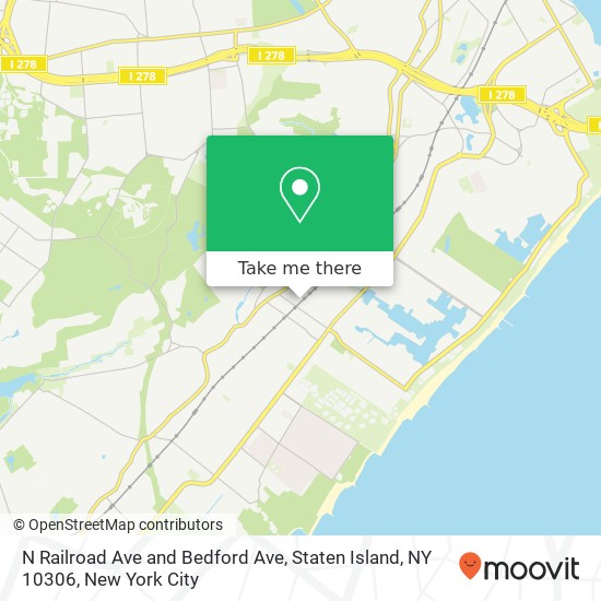 N Railroad Ave and Bedford Ave, Staten Island, NY 10306 map