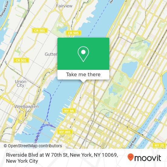 Riverside Blvd at W 70th St, New York, NY 10069 map