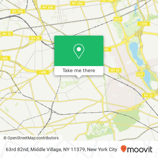 Mapa de 63rd 82nd, Middle Village, NY 11379
