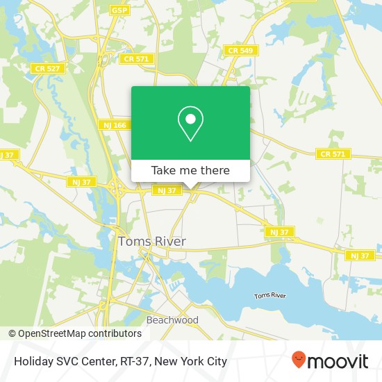 Mapa de Holiday SVC Center, RT-37