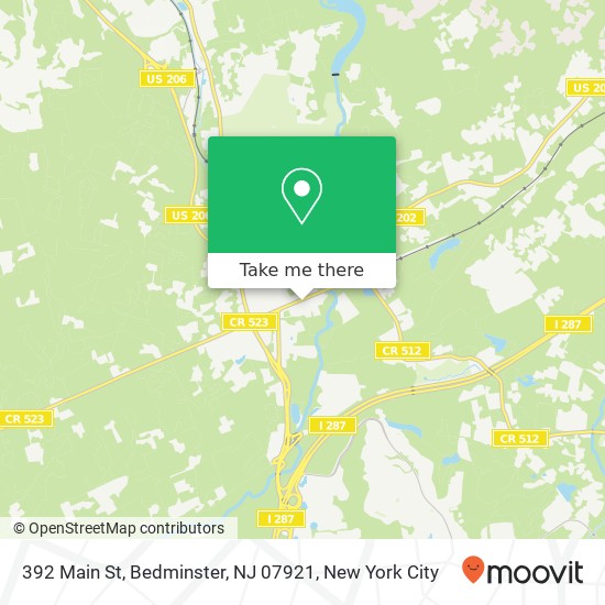 Mapa de 392 Main St, Bedminster, NJ 07921