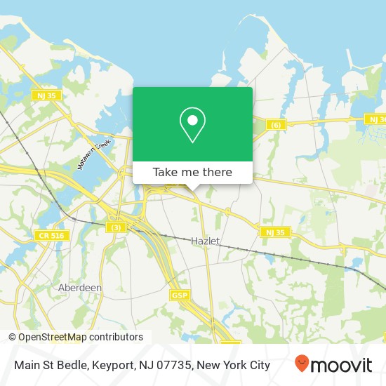 Mapa de Main St Bedle, Keyport, NJ 07735