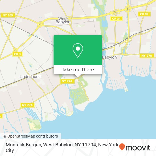 Mapa de Montauk Bergen, West Babylon, NY 11704