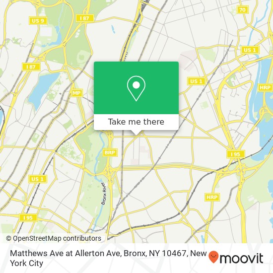 Mapa de Matthews Ave at Allerton Ave, Bronx, NY 10467