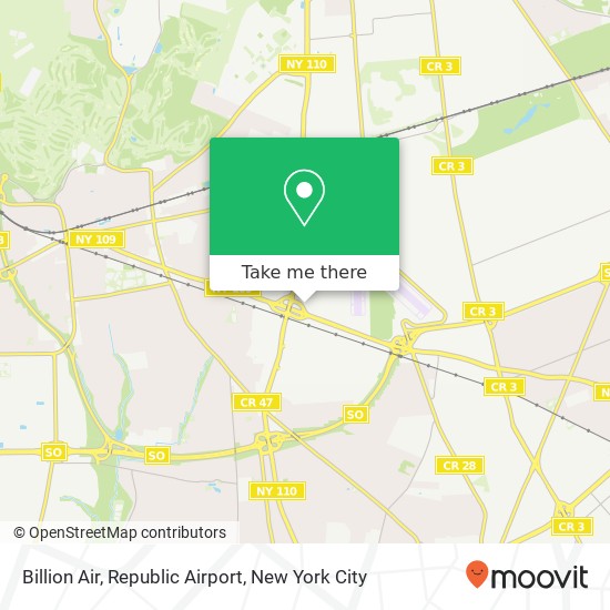 Billion Air, Republic Airport map
