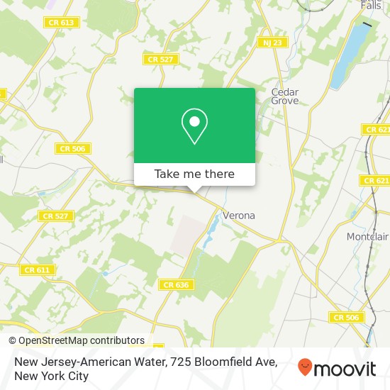 New Jersey-American Water, 725 Bloomfield Ave map