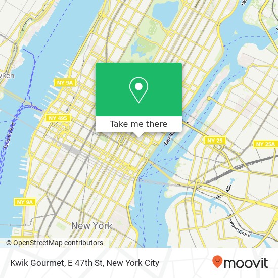 Mapa de Kwik Gourmet, E 47th St