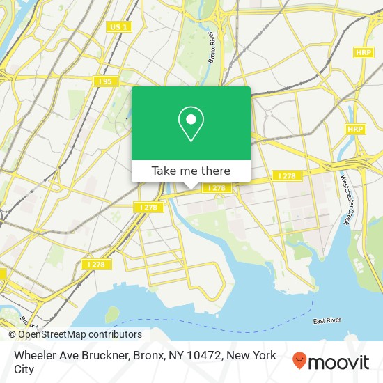 Mapa de Wheeler Ave Bruckner, Bronx, NY 10472