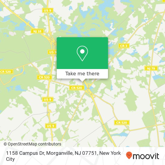 Mapa de 1158 Campus Dr, Morganville, NJ 07751