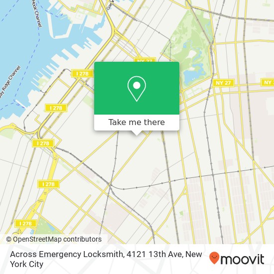 Across Emergency Locksmith, 4121 13th Ave map