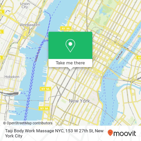 Mapa de Taiji Body Work Massage NYC, 153 W 27th St