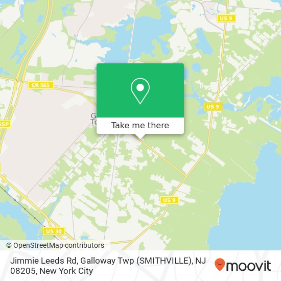 Mapa de Jimmie Leeds Rd, Galloway Twp (SMITHVILLE), NJ 08205