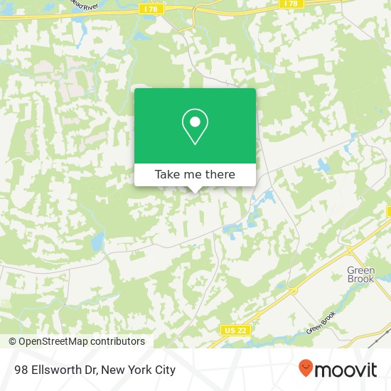 Mapa de 98 Ellsworth Dr, Warren, NJ 07059