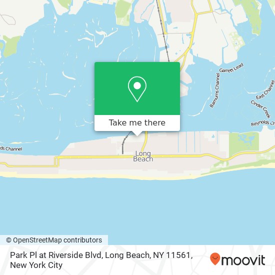 Mapa de Park Pl at Riverside Blvd, Long Beach, NY 11561