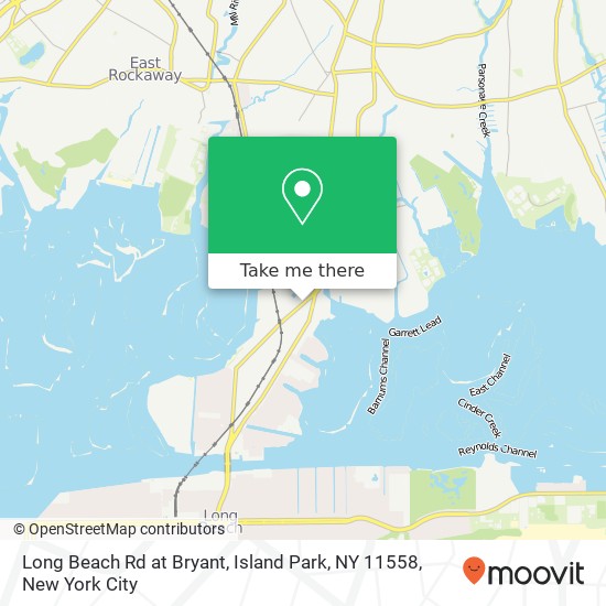 Mapa de Long Beach Rd at Bryant, Island Park, NY 11558