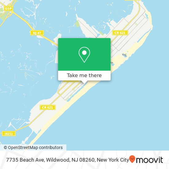 Mapa de 7735 Beach Ave, Wildwood, NJ 08260