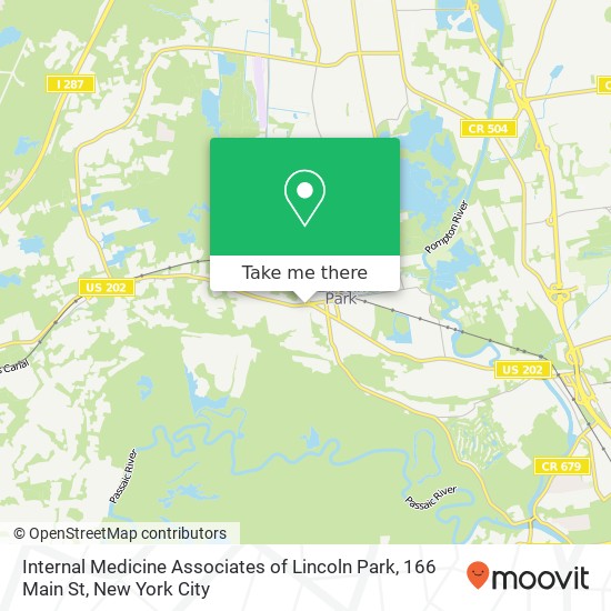 Mapa de Internal Medicine Associates of Lincoln Park, 166 Main St