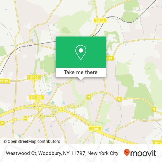 Mapa de Westwood Ct, Woodbury, NY 11797