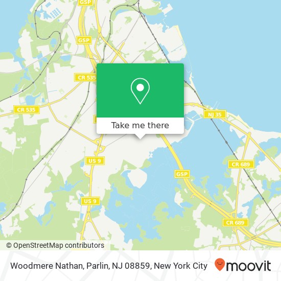 Mapa de Woodmere Nathan, Parlin, NJ 08859