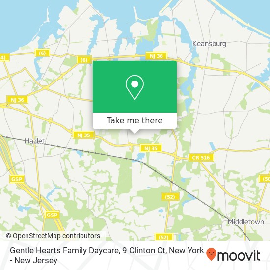 Mapa de Gentle Hearts Family Daycare, 9 Clinton Ct