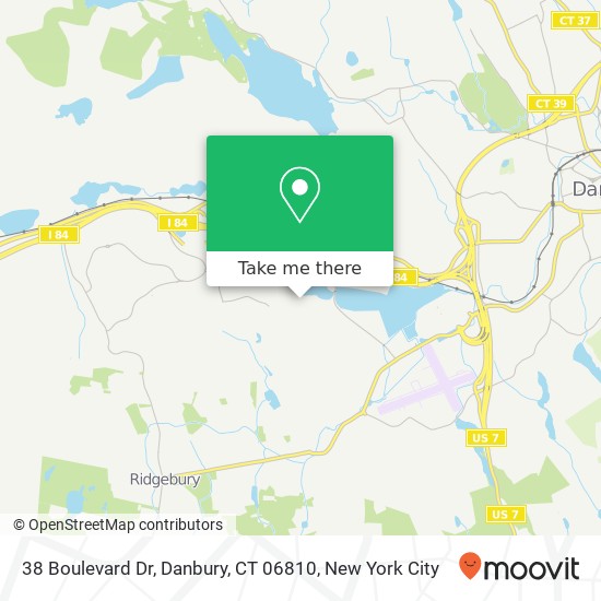 Mapa de 38 Boulevard Dr, Danbury, CT 06810