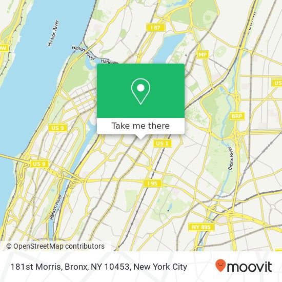 Mapa de 181st Morris, Bronx, NY 10453