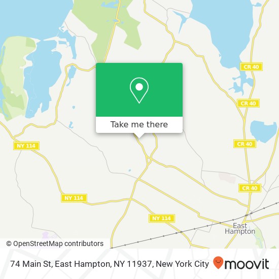 Mapa de 74 Main St, East Hampton, NY 11937