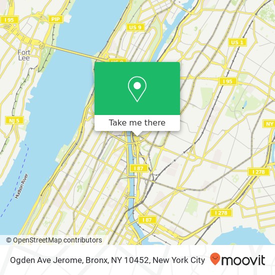 Mapa de Ogden Ave Jerome, Bronx, NY 10452