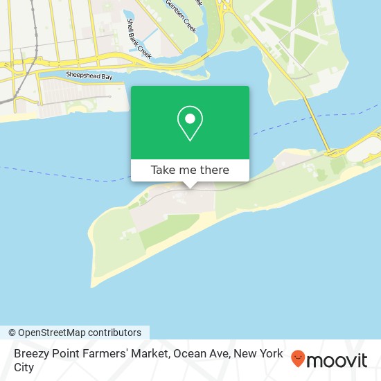 Mapa de Breezy Point Farmers' Market, Ocean Ave