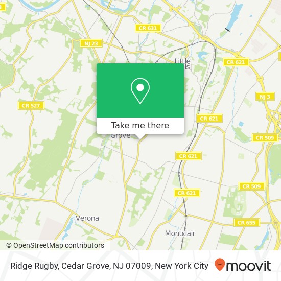 Mapa de Ridge Rugby, Cedar Grove, NJ 07009