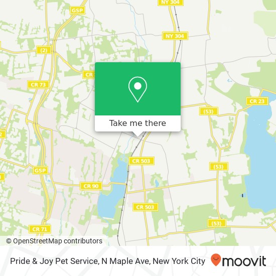 Mapa de Pride & Joy Pet Service, N Maple Ave