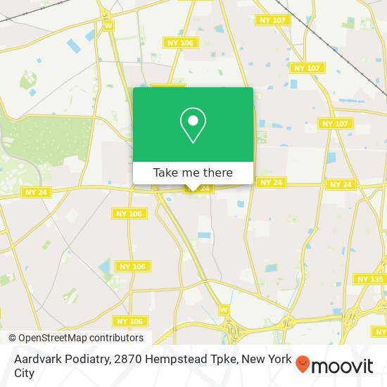 Mapa de Aardvark Podiatry, 2870 Hempstead Tpke