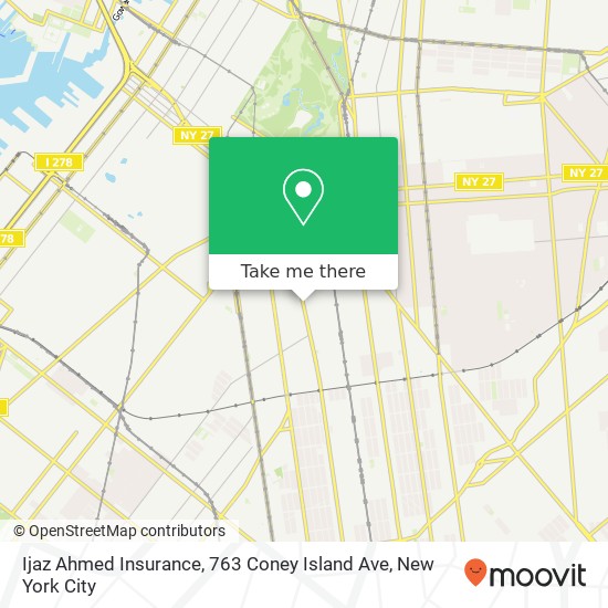 Mapa de Ijaz Ahmed Insurance, 763 Coney Island Ave