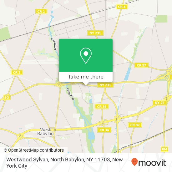 Mapa de Westwood Sylvan, North Babylon, NY 11703