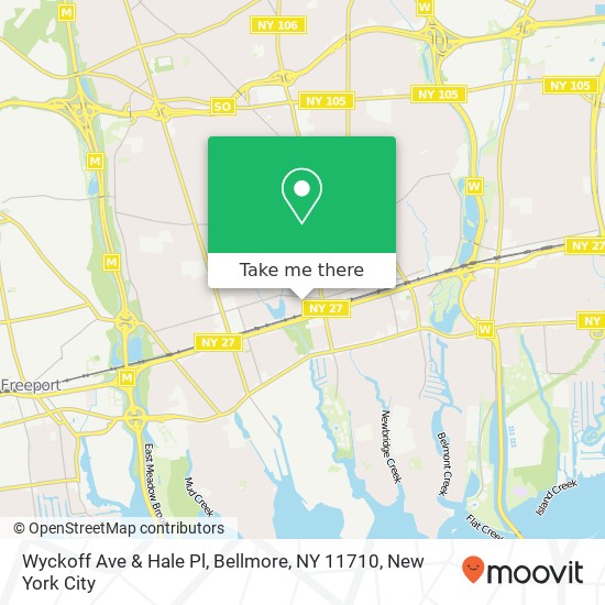 Mapa de Wyckoff Ave & Hale Pl, Bellmore, NY 11710