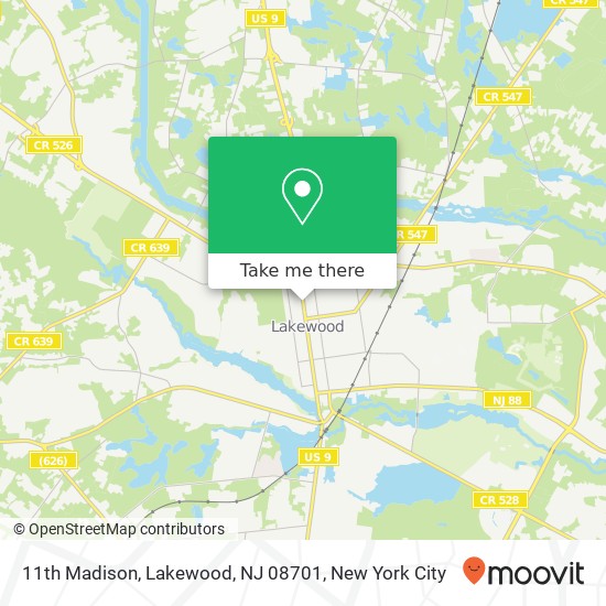 Mapa de 11th Madison, Lakewood, NJ 08701