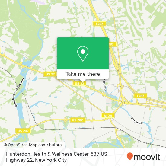Mapa de Hunterdon Health & Wellness Center, 537 US Highway 22