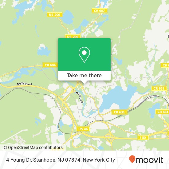 Mapa de 4 Young Dr, Stanhope, NJ 07874