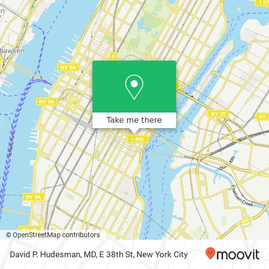 Mapa de David P. Hudesman, MD, E 38th St
